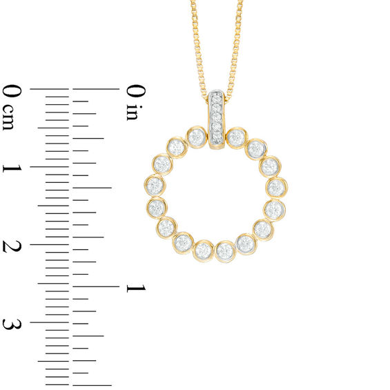 0.45 CT. T.W. Diamond Circle Pendant in 10K Gold