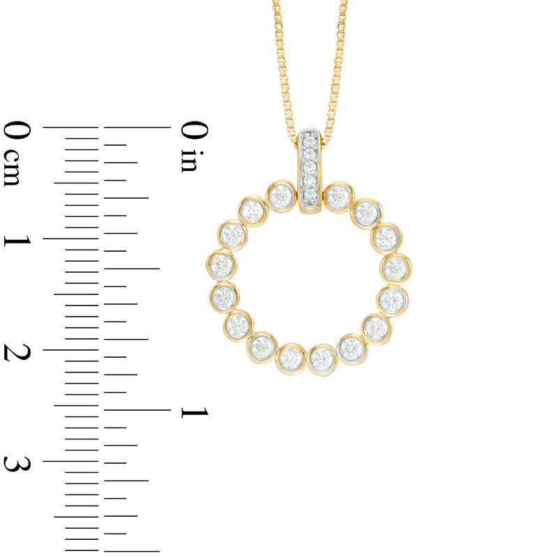 0.45 CT. T.W. Diamond Circle Pendant in 10K Gold