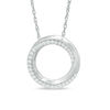 0.23 CT. T.W. Diamond Swirl Circle Pendant in Sterling Silver