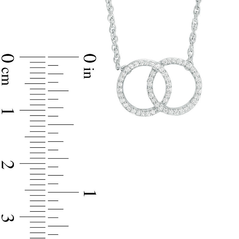 0.18 CT. T.W. Diamond Interlocking Circles Necklace in Sterling Silver - 17.5"
