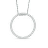 Thumbnail Image 0 of 0.18 CT. T.W. Diamond Open Circle Pendant in Sterling Silver