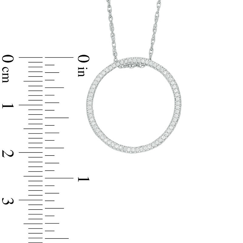 0.18 CT. T.W. Diamond Open Circle Pendant in Sterling Silver