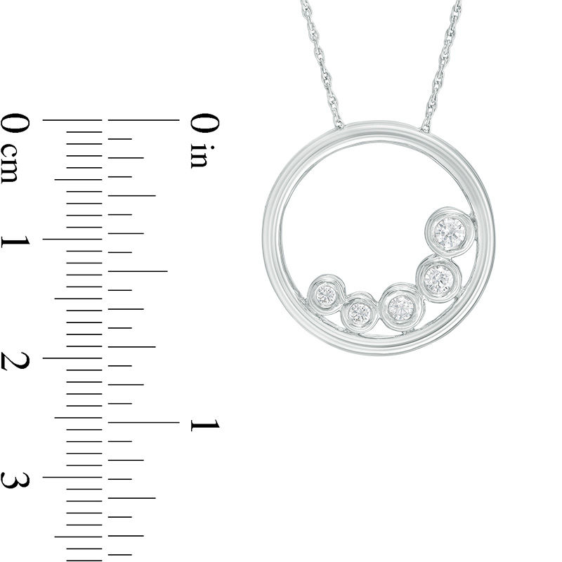 0.23 CT. T.W. Diamond Offset Open Circle Pendant in 10K White Gold
