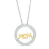Thumbnail Image 0 of 0.15 CT. T.W. Diamond "MOM" Circle Pendant in Sterling Silver and 10K Gold