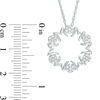 0.23 CT. T.W. Diamond "MOM" Circle Pendant in Sterling Silver