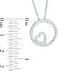 0.18 CT. T.W. Diamond Heart in Circle Pendant in 10K White Gold