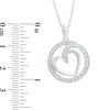 0.09 CT. T.W. Diamond Heart in Circle Pendant in Sterling Silver
