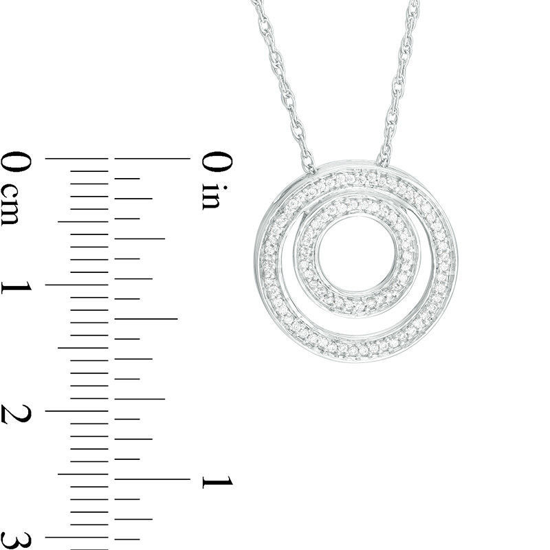 0.15 CT. T.W. Diamond Double Circle Pendant in Sterling Silver