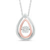 Thumbnail Image 0 of Unstoppable Love™ Diamond Accent Solitaire Teardrop Pendant in Sterling Silver and 10K Rose Gold