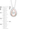 Thumbnail Image 1 of Unstoppable Love™ Diamond Accent Solitaire Teardrop Pendant in Sterling Silver and 10K Rose Gold