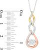 Thumbnail Image 1 of Unstoppable Love™ 0.23 CT. T.W. Diamond Cascading Flame Pendant in 10K Tri-Tone Gold