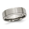 Thumbnail Image 1 of Men's 7.0mm Ridged Edge Comfort Fit Wedding Band in Titanium