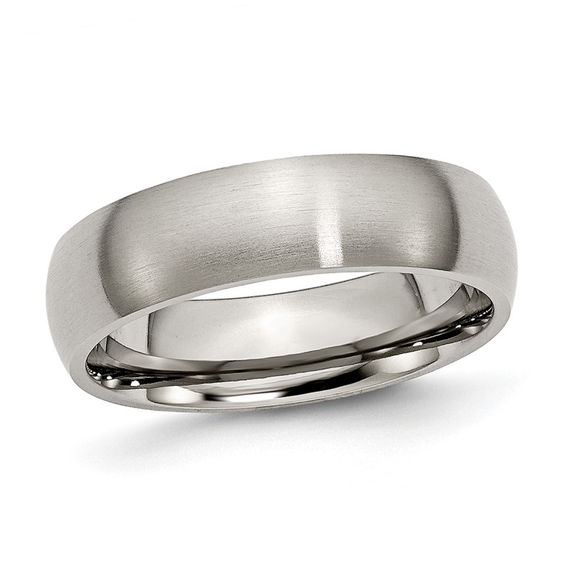 Men's 6.0mm Brushed Comfort Fit Wedding Band in Titanium | Peoples ...