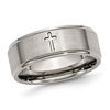 Thumbnail Image 0 of Men's 8.0mm Cutout Cross Comfort Fit Wedding Band in Titanium