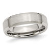 Thumbnail Image 1 of Men's 6.0mm Bevelled Edge Comfort Fit Wedding Band in Stainless Steel