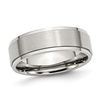 Thumbnail Image 1 of Men's 7.0mm Ridge Edge Comfort Fit Wedding Band in Stainless Steel