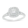 Thumbnail Image 0 of 0.70 CT. T.W. Canadian Certified Princess-Cut Diamond Double Frame Engagement Ring in 14K White Gold (I/I2)
