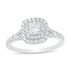 Thumbnail Image 1 of 0.70 CT. T.W. Canadian Certified Princess-Cut Diamond Double Frame Engagement Ring in 14K White Gold (I/I2)