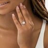 Thumbnail Image 2 of 0.70 CT. T.W. Canadian Certified Princess-Cut Diamond Double Frame Engagement Ring in 14K White Gold (I/I2)