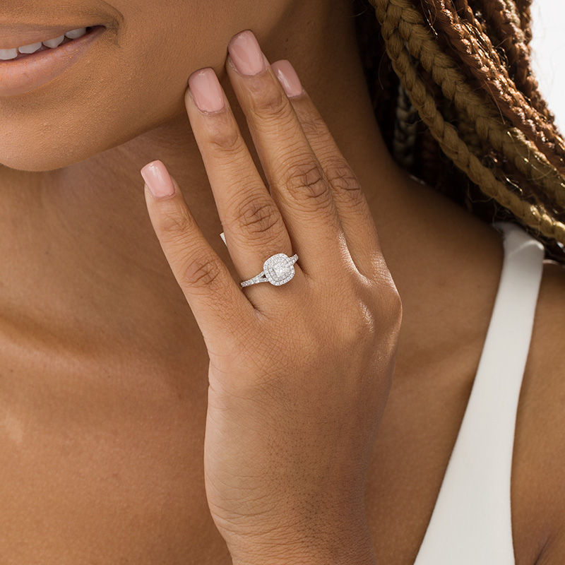 14kt Square Diamond Halo Princess Cut Diamond Engagement Ring Mounting |  Jupiter Jewelry Inc