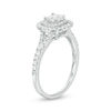 Thumbnail Image 2 of 0.70 CT. T.W. Canadian Certified Princess-Cut Diamond Double Frame Engagement Ring in 14K White Gold (I/I2)