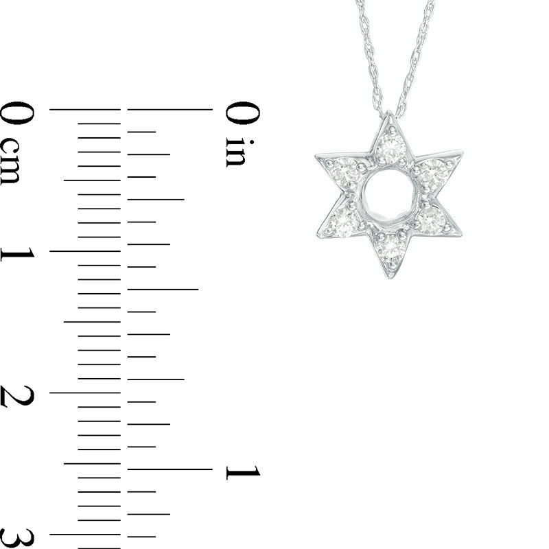 0.23 CT. T.W. Diamond Star of David Pendant in Sterling Silver