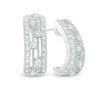 Thumbnail Image 0 of 0.54 CT. T.W. Diamond Vintage-Style J-Hoop Earrings in Sterling Silver