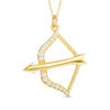 Thumbnail Image 0 of 0.16 CT. T.W. Diamond Bow and Arrow Pendant in 10K Gold