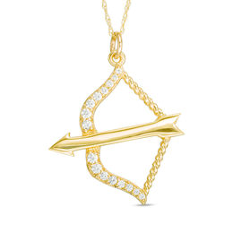 0.16 CT. T.W. Diamond Bow and Arrow Pendant in 10K Gold