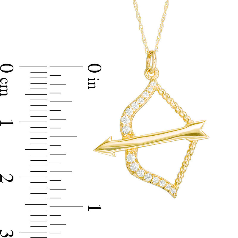 0.16 CT. T.W. Diamond Bow and Arrow Pendant in 10K Gold