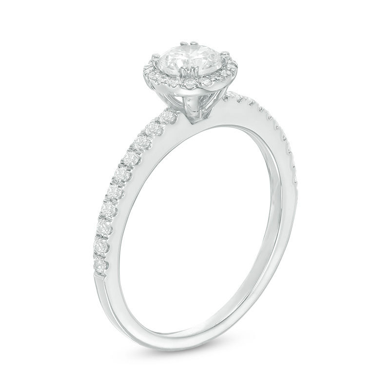 0.75 CT. T.W. Diamond Frame Engagement Ring in 14K White Gold