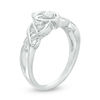 Thumbnail Image 2 of 0.09 CT. Diamond Solitaire Braided Claddagh Promise Ring 10K White Gold