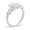 Thumbnail Image 2 of 0.18 CT. T.W. Diamond Claddagh Promise Ring in 10K White Gold