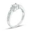 Thumbnail Image 1 of 0.09 CT. Diamond Solitaire Celtic Knot Promise Ring in 10K White Gold