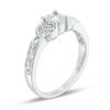 Thumbnail Image 2 of 0.09 CT. Diamond Solitaire Celtic Knot Promise Ring in 10K White Gold