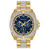 Thumbnail Image 0 of Men's Bulova Octava Crystal Accent Gold-Tone Watch with Blue Dial (Model: 98C128)