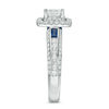 Thumbnail Image 3 of Vera Wang Love Collection 1.20 CT. T.W. Emerald-Cut Diamond and Blue Sapphire Engagement Ring in 14K White Gold