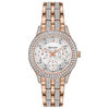 Thumbnail Image 0 of Ladies' Bulova Crystal Accent Rose-Tone Watch with White Dial (Model: 98N113)