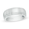 Thumbnail Image 1 of Vera Wang Love Collection Men's 0.04 CT. T.W. Diamond Four Stone Wedding Band in 14K White Gold