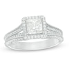 Thumbnail Image 0 of Vera Wang Love Collection 1.45 CT. T.W. Princess-Cut Diamond Frame Engagement Ring in 14K White Gold