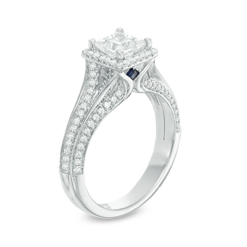 Vera Wang Love Collection 1.45 CT. T.W. Princess-Cut Diamond Frame Engagement Ring in 14K White Gold
