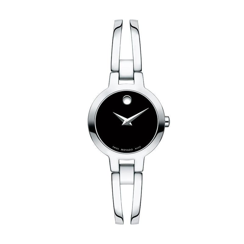 Ladies' Movado Amorosa® Bangle Watch with Black Dial (Model: 0607153)|Peoples Jewellers