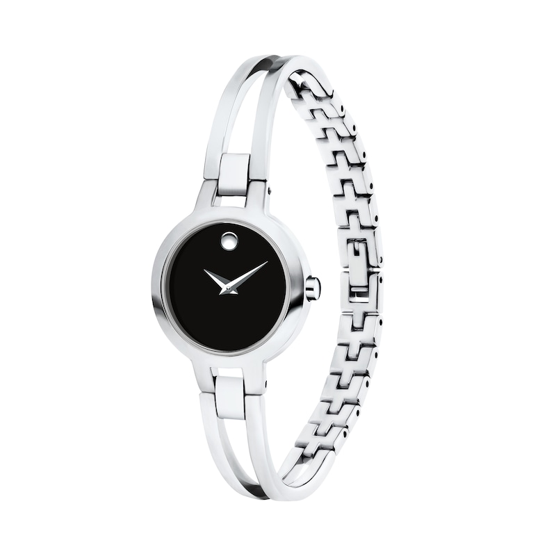 Ladies' Movado Amorosa® Bangle Watch with Black Dial (Model: 0607153)