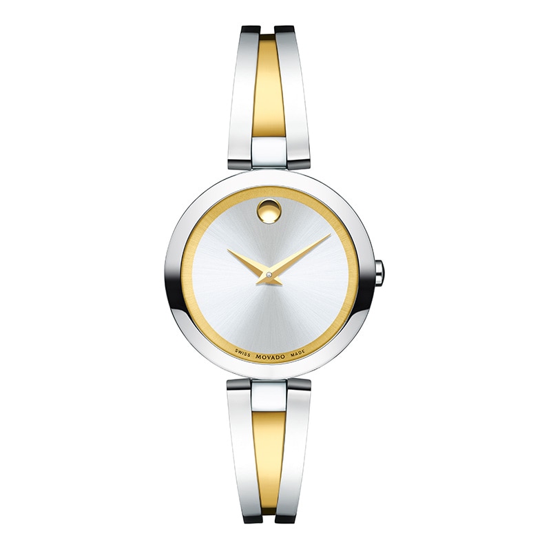 Ladies' Movado Aleena Two-Tone Bangle Watch with Silver-Tone Dial (Model: 0607150)