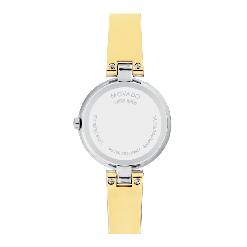 Ladies' Movado Aleena Two-Tone Bangle Watch with Silver-Tone Dial (Model