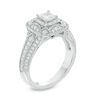 Thumbnail Image 1 of Vera Wang Love Collection 0.95 CT. T.W. Princess-Cut Diamond Frame Vintage-Style Engagement Ring in 14K White Gold