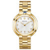 Ladies’ Bulova Rubaiyat Diamond Accent Gold-Tone Watch with Silver-White Dial (Model: 97P125)