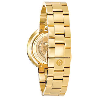 Ladies’ Bulova Rubaiyat Diamond Accent Gold-Tone Watch with Silver-White Dial (Model: 97P125)