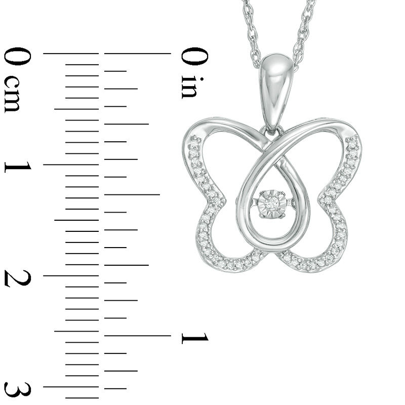 Unstoppable Love™ 0.12 CT. T.W. Diamond Butterfly Pendant in Sterling Silver