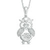 Unstoppable Love™ 0.07 CT. T.W. Diamond Owl Pendant in Sterling Silver